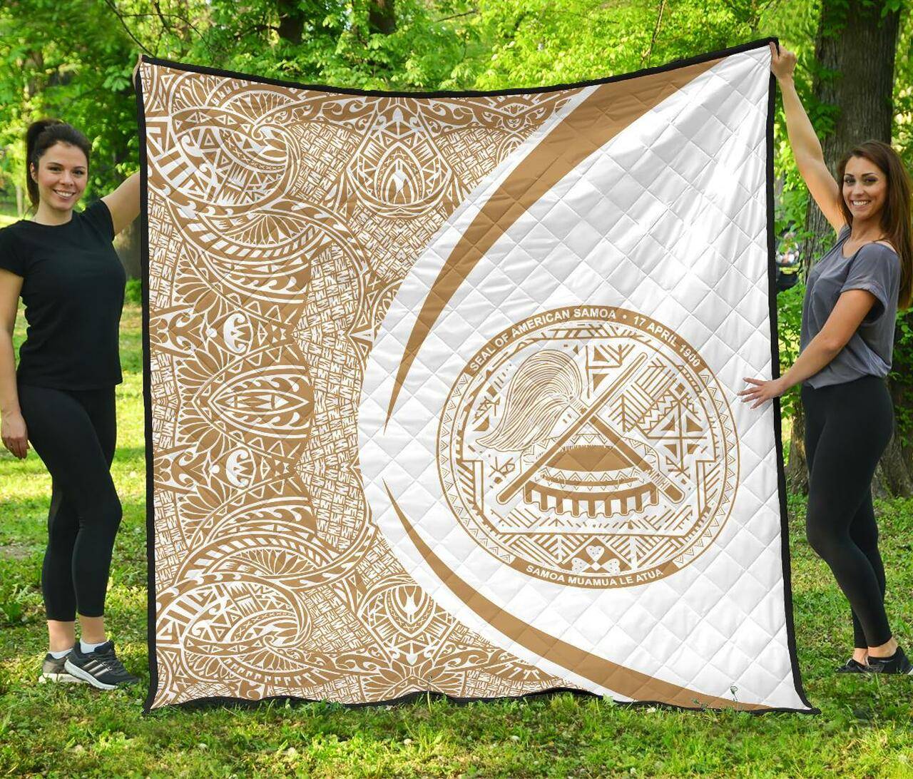 American Samoa Coat Of Arms Polynesian Premium Quilt Circle Style 03 J2 Quilt and Home Decor