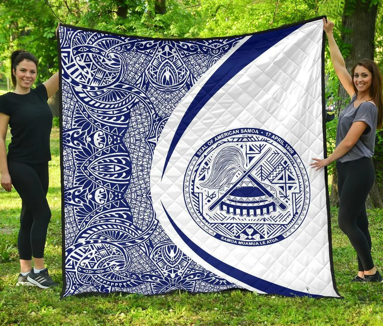 American Samoa Coat Of Arms Polynesian Premium Quilt Circle Style 05 J2 Quilt and Home Decor