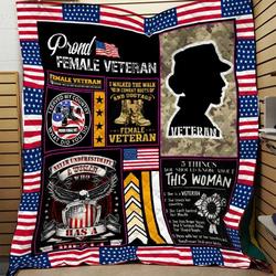American Women Veteran Quilt Blanket Dhc03011075Dd and Home Decor