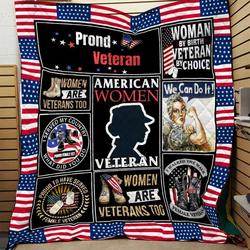 American Women Veteran Quilt Blanket Dhc03011076Dd and Home Decor