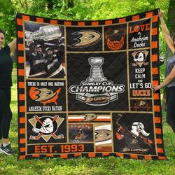 Anaheim Ducks Hockey Quilt Blanket      and Home Decor