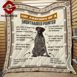 Anatomy Of Shorthaired Pointer Quilt Sc and Home Decor