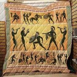 Ancient Greek 3 Quilt Design By Exrain and Home Decor