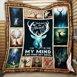 And Into The Forest I Go Deer Quilt Tt43Mk-0608  Quilt and Home Decor