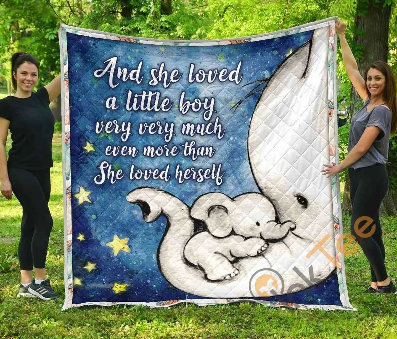 And She Loved Little Girl Mom Premium Blanket TH0509 Quilt and Home Decor