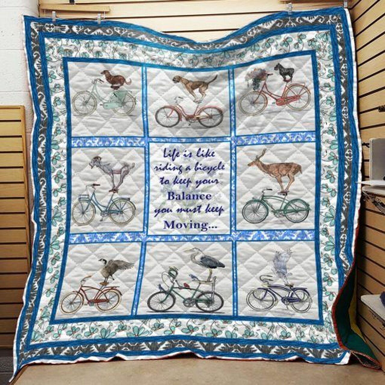 Animals Standing On Bikes Quilt Blanket Dhc150120558Td and Home Decor
