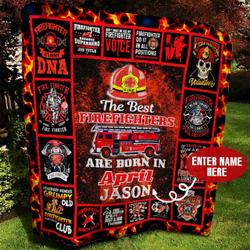 April Firefighter Personalized Quilt Blanket Bbb300532Sm and Home Decor