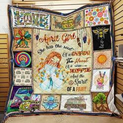 April Girl Hippie Cl19100027Mdq Quilt Blanket and Home Decor