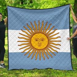 Argentina Flag Premium Quilt A6  Quilt and Home Decor