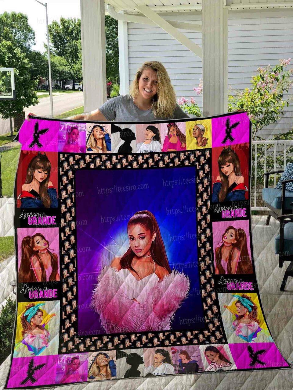 Ariana Grande Illus Quilt Blanket 01 and Home Decor