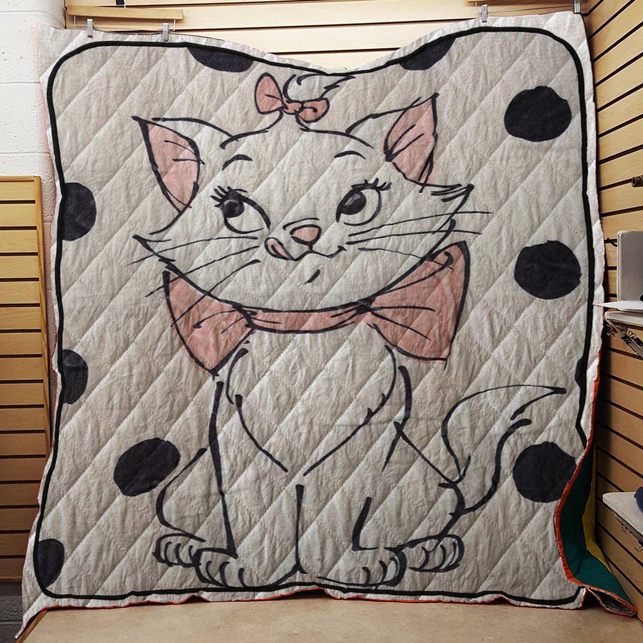 Aristocats Marie Polka Dots Plush Throw Quilt and Home Decor