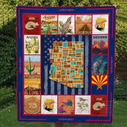 Arizona Things Quilt For Arizona Residents and Home Decor