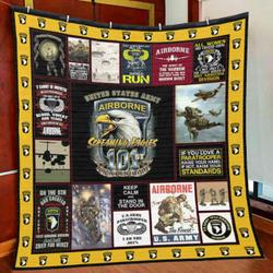 Army Airborne Screaming Eagles | Veteran Quilt | US Military Blanket Quilt | Gift for Veteran and Home Decor