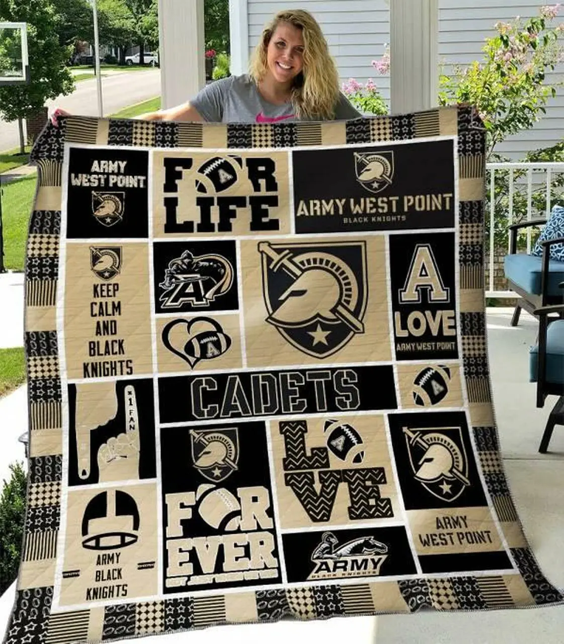 Army Black Knights Quilt Blanket B080602 Quilt and Home Decor