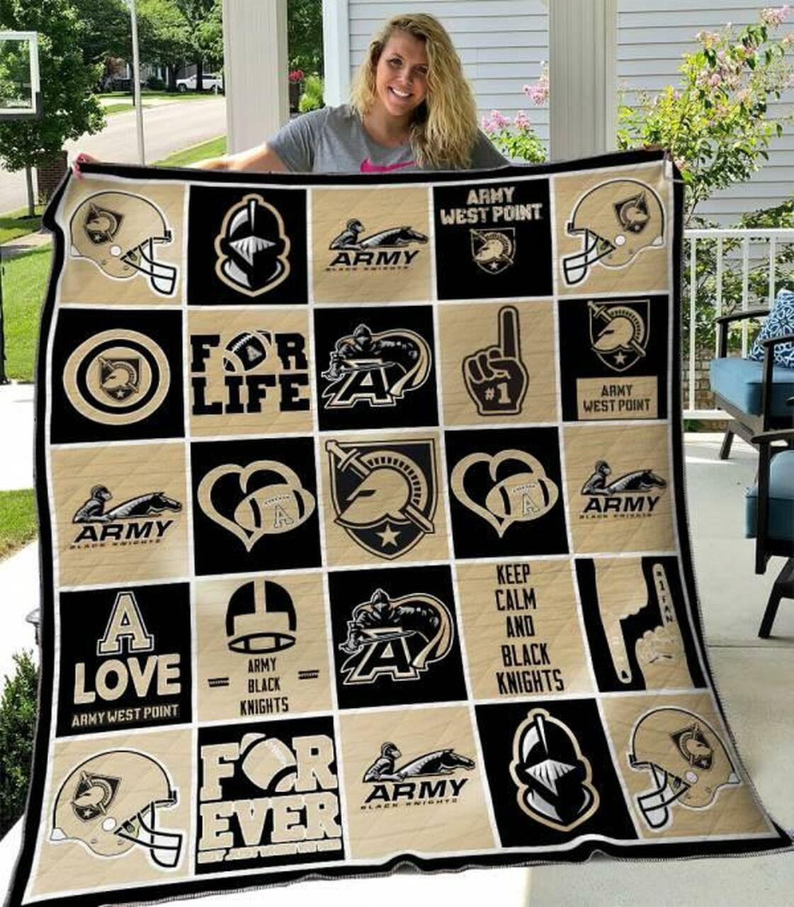 Army Black Knights Quilt Blanket B080633 Quilt and Home Decor