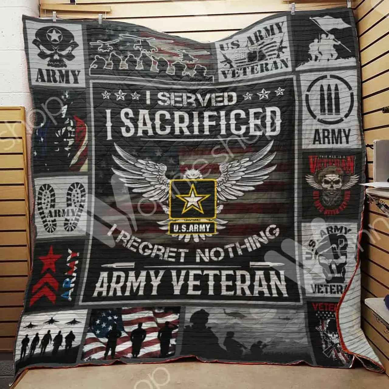 Army Veteran Quilt Blanket Dhc110223Td and Home Decor
