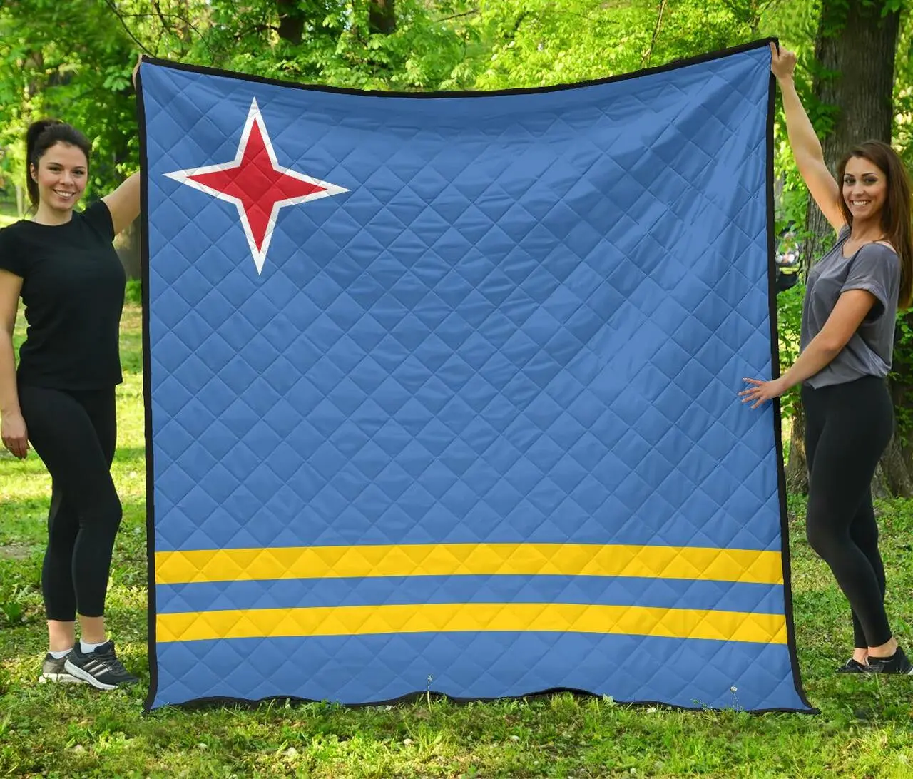 Aruba Flag Premium Quilt A6 Quilt and Home Decor