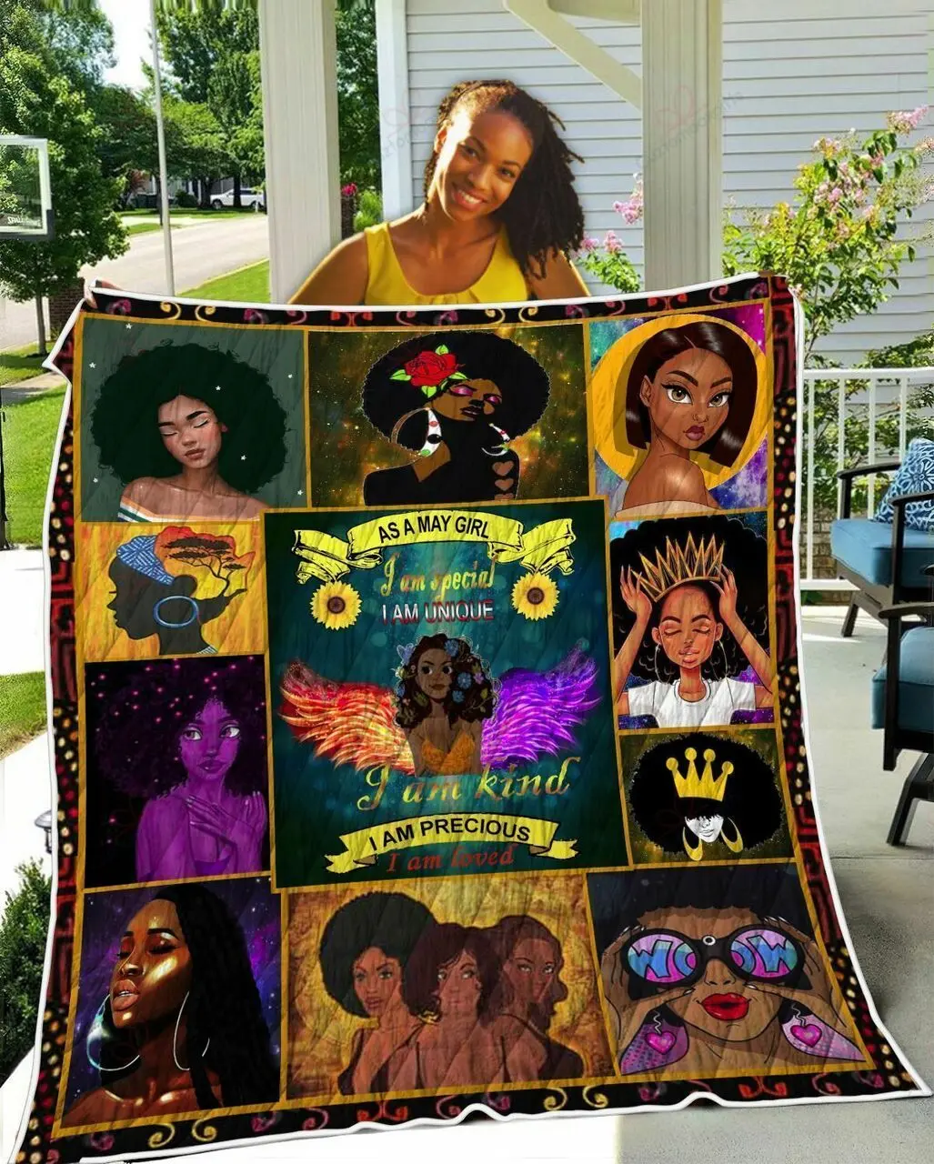 As A May Girl I Am Unique TH2309074CL Quilt Blanket and Home Decor
