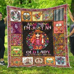 Assuming IM Just An Old Lady Premium Quilt  Quilt and Home Decor