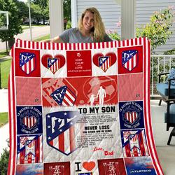 Atltico Madrid Quilt Dad To Son I1D1 and Home Decor