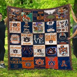 Auburn Tigers Football Quilt Blanket Fan Made      and Home Decor