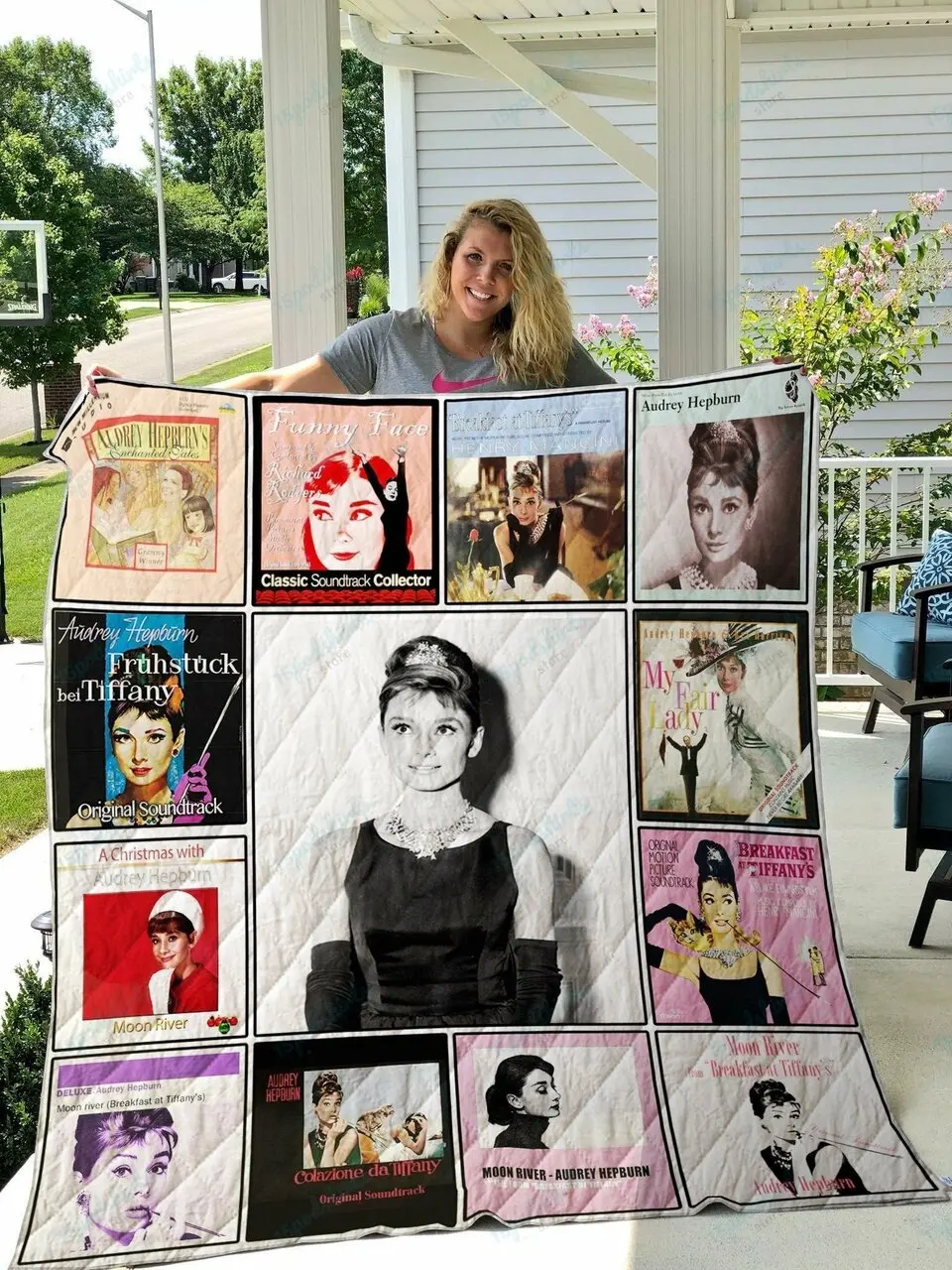 Audrey Hepburn Quilt Blanket and Home Decor