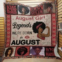 August Black Women Legends Were Born Quilt Blanket Great Customized Gifts For Birthday Christmas Thanksgiving Perfect Gifts For Black Daughte Girlfriend Wife and Home Decor