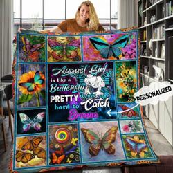 August Butterfly Personalized Quilt Blanket Hhh300534Tn and Home Decor