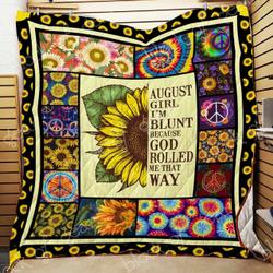 August Hippie Girl Cl19100051Mdq Quilt Blanket and Home Decor