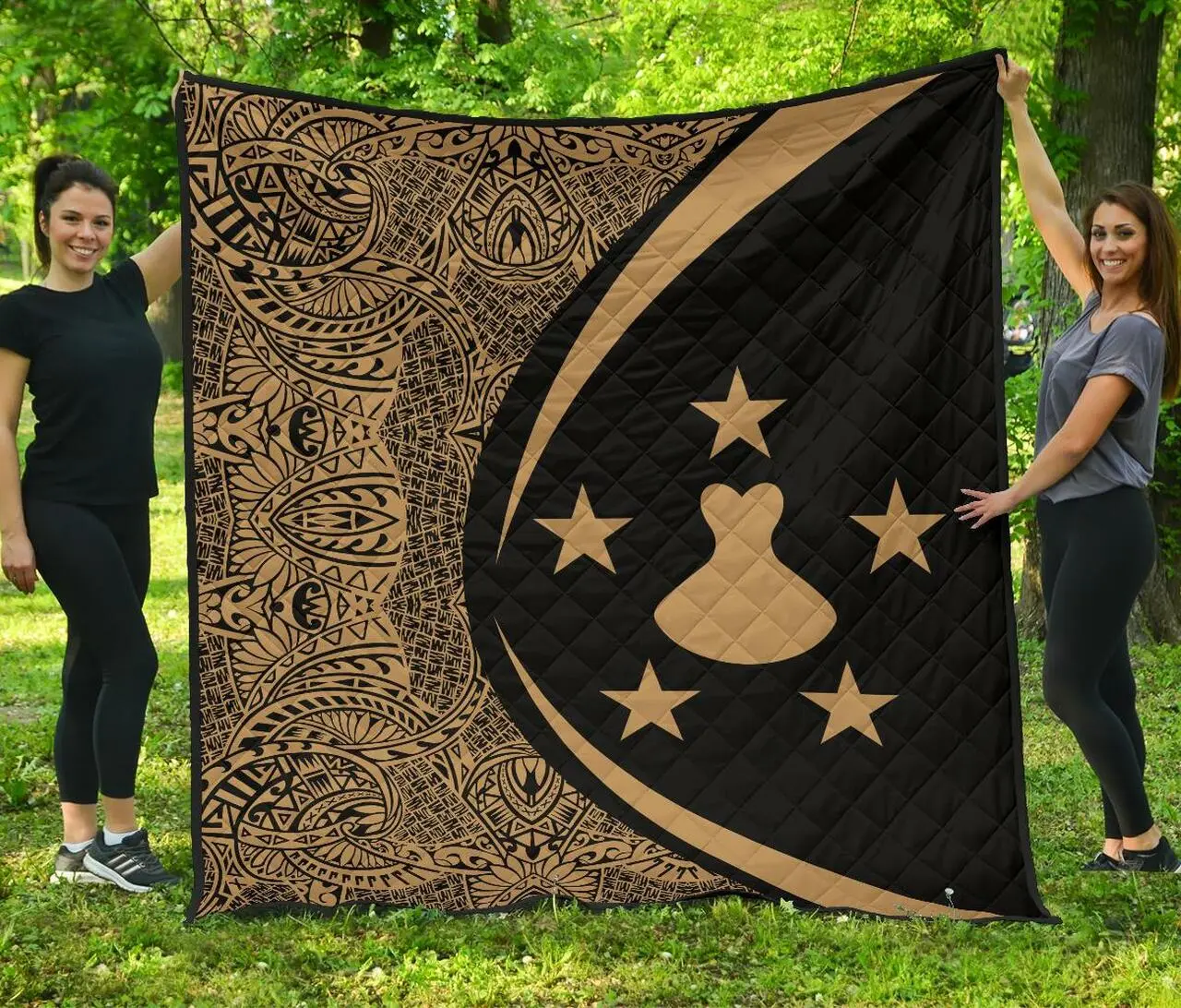 Austral Islands Flag Polynesian Premium Quilt Circle Style 02 J2 Quilt and Home Decor