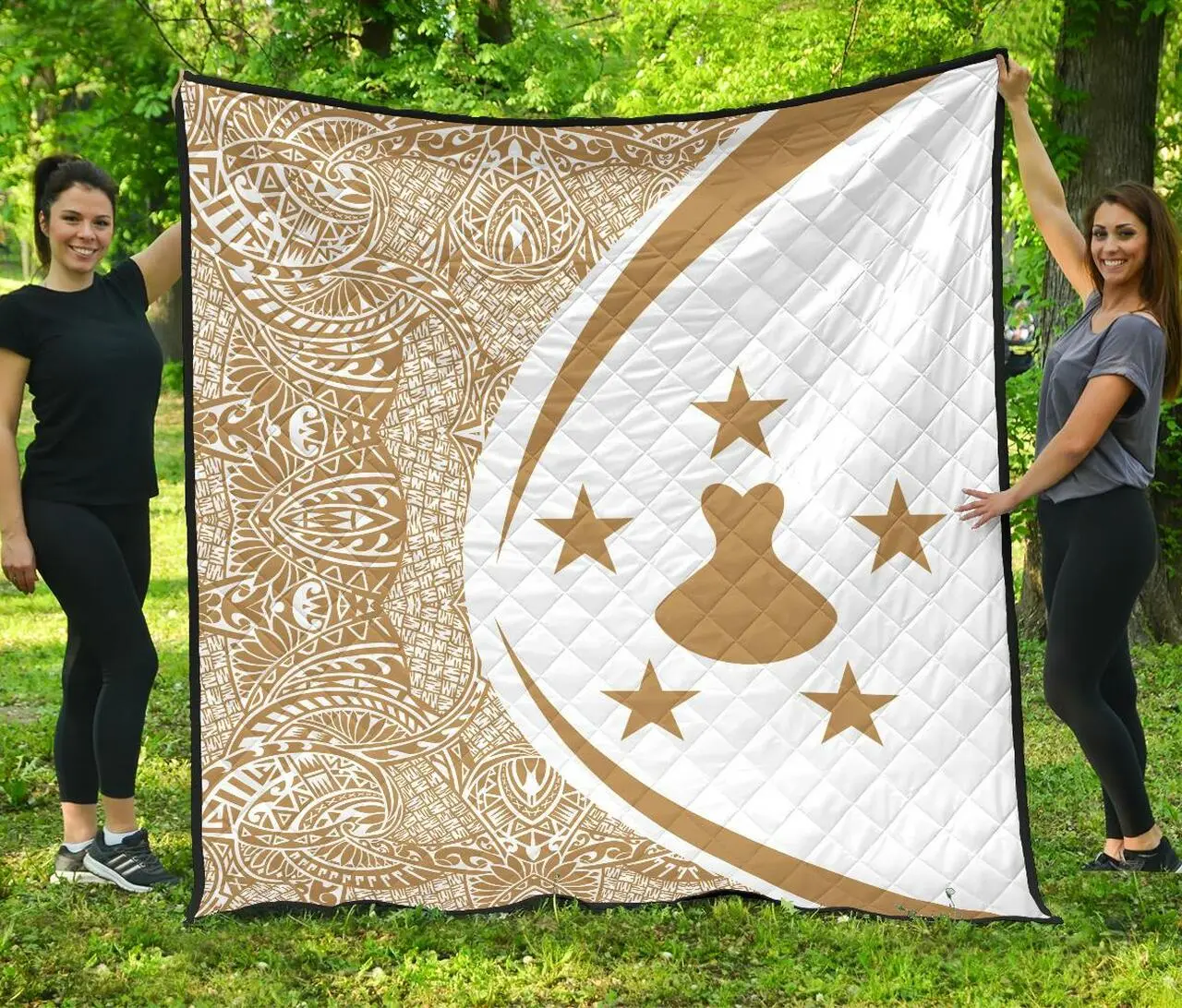 Austral Islands Flag Polynesian Premium Quilt Circle Style 03 J2 Quilt and Home Decor