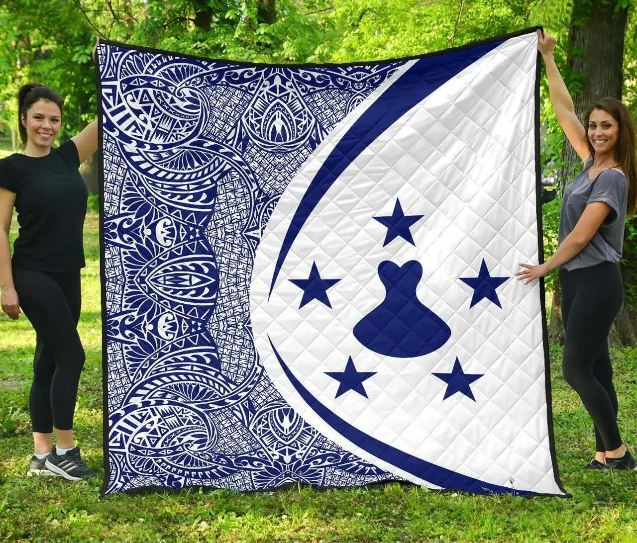 Austral Islands Flag Polynesian Premium Quilt Circle Style 05 J2 Quilt and Home Decor