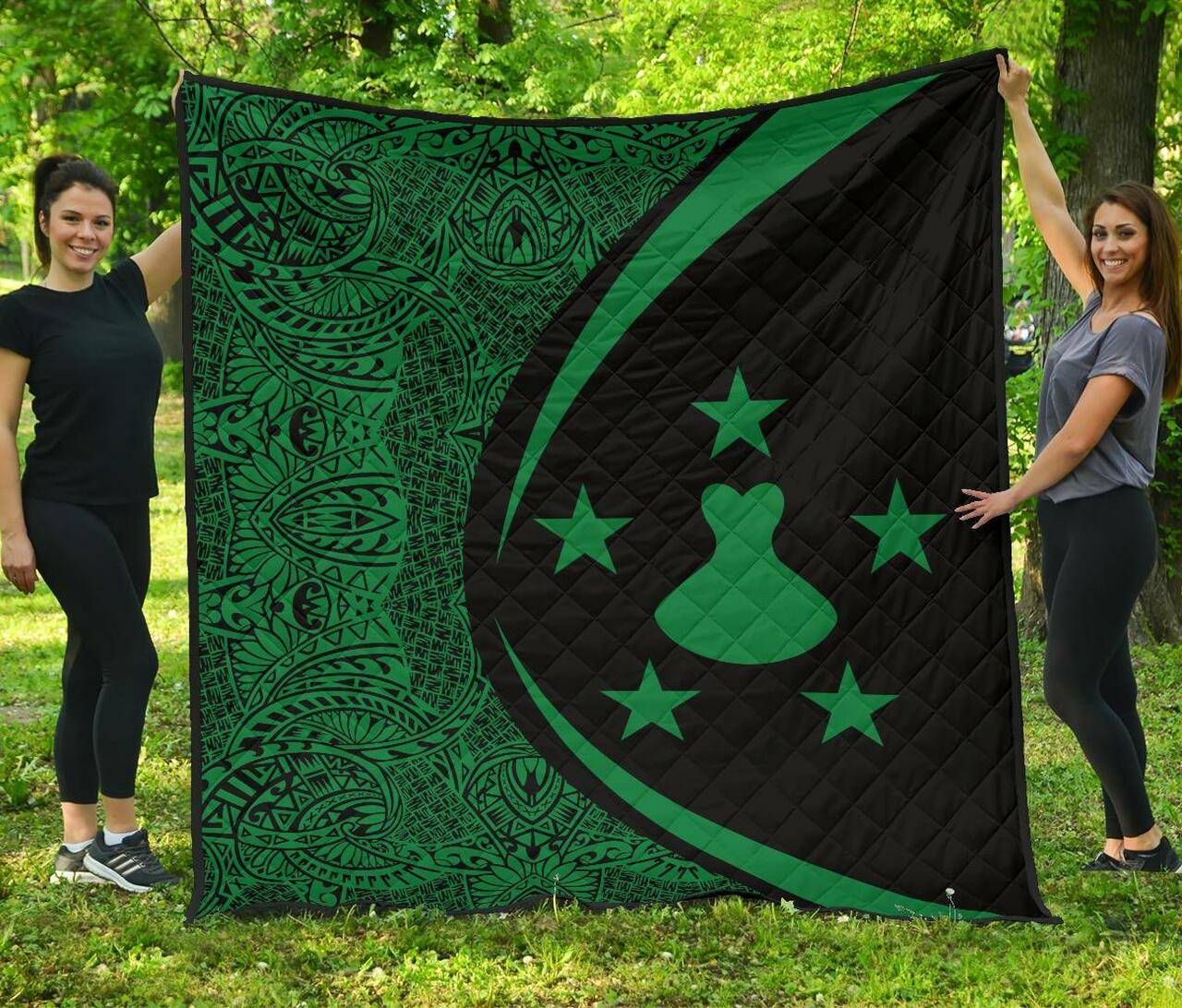 Austral Islands Flag Polynesian Premium Quilt Circle Style 06 J2 Quilt and Home Decor