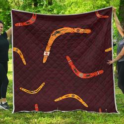Australia Aboriginal Boomerangs Premium Quilt A0  Quilt and Home Decor