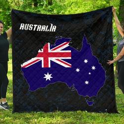 Australia Map Premium Quilt A6  Quilt and Home Decor