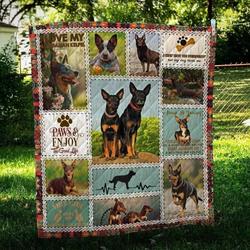 Australian Kelpie Enjoy Cl10100022Mdq Quilt Blanket and Home Decor