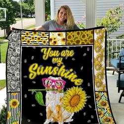 Australian Shepherd Sunflower  You Are My Sunshine Quilt  Quilt and Home Decor