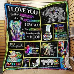 Autism Elephant Cl18100034Mdq Quilt Blanket and Home Decor