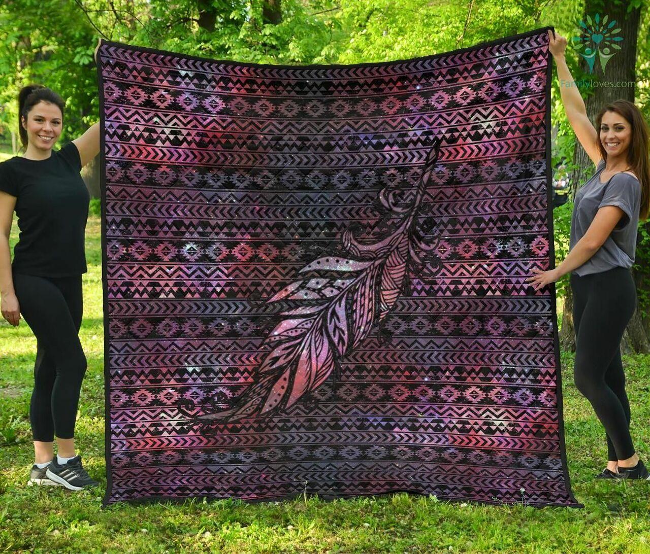Aztec Boho Feather Premium Quilt Blanket Dhc090120729Td and Home Decor