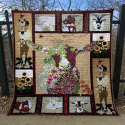 Baby Goat On Farm Quilt Blanket Lk08  Quilt and Home Decor