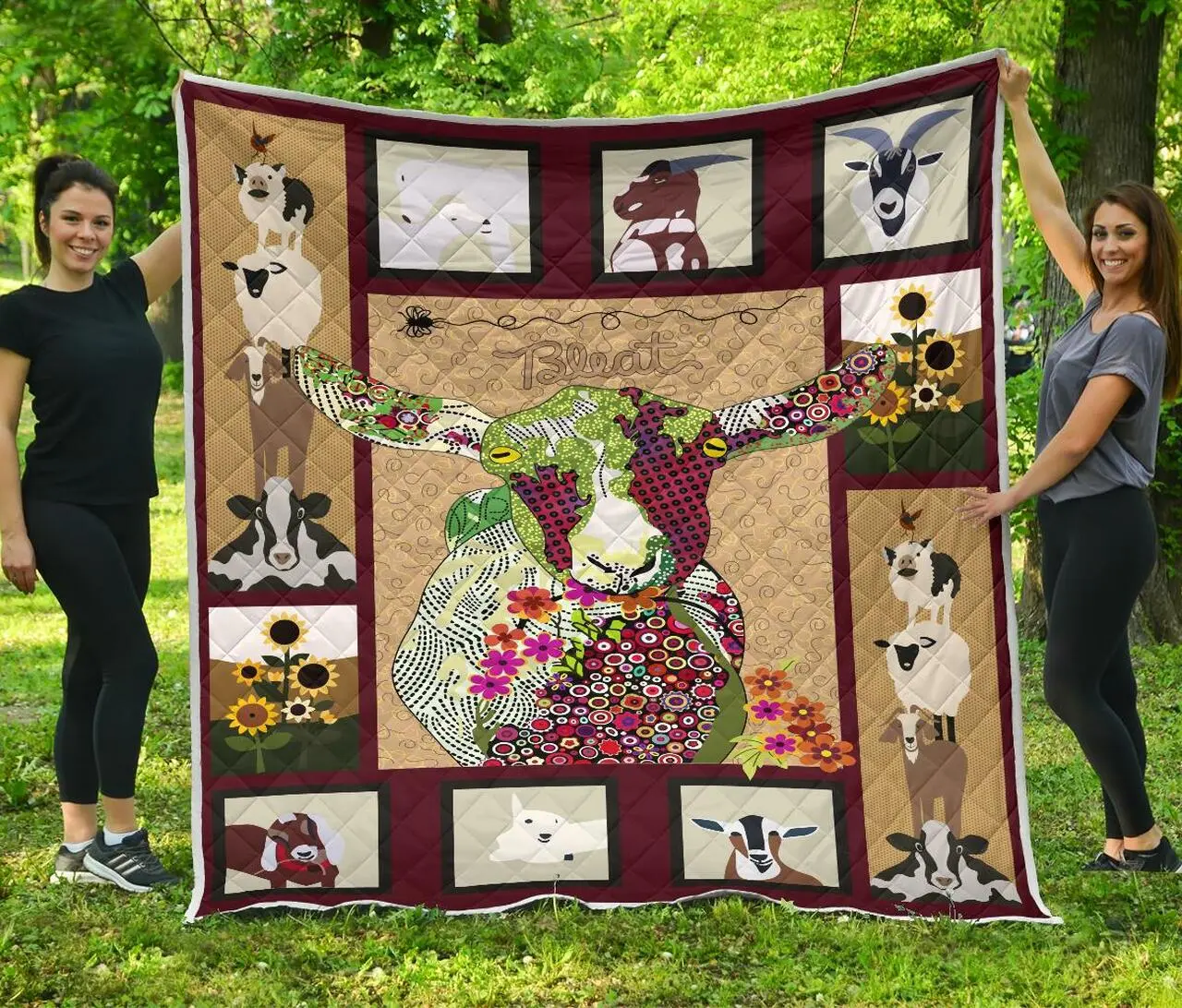 Baby Goat On Farm Quilt Quilt and Home Decor