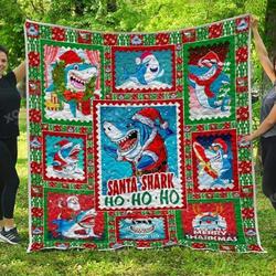 Baby Shark Xmas  Quilt Home Decor  Quilt and Home Decor