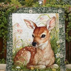 Baby Spring Deer Clt190619 Quilt Blanket and Home Decor