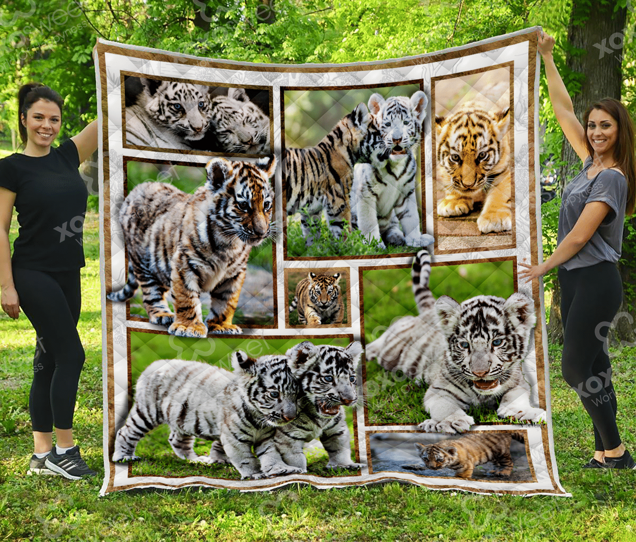 Baby Tiger Photography Art Quilt Blanket Great Customized Blanket Gifts For Birthday Christmas Thanksgiving and Home Decor