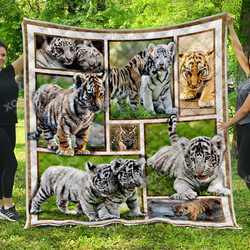 Baby Tiger Photography Art Quilt Blanket Great Customized Blanket Gifts For Birthday Christmas Thanksgiving and Home Decor