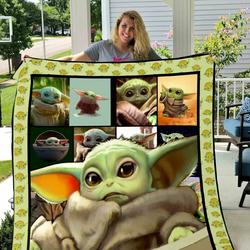 Baby Yoda Portrait All Season Plus Size Quilt Blanket and Home Decor