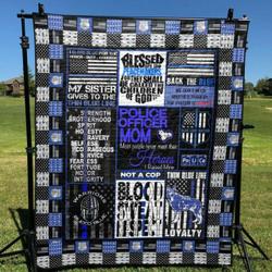 Back The Blue Quilt Blanket Aa22  Quilt and Home Decor