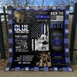Back The Blue Quilt Blanket Tm99  Quilt and Home Decor