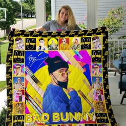 Bad Bunny All Season Plus Size Quilt Blanket Ver 5 and Home Decor