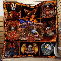 Bald Eagle American Pride Firefighter Quilt Bt and Home Decor